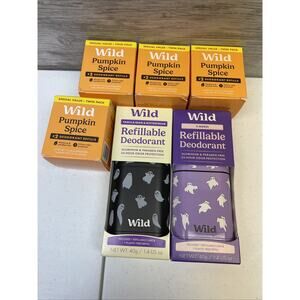 Lot Of Wild Deodorant Refills Pumpkin Spice 2 Refillable Cases S’mores Vanilla